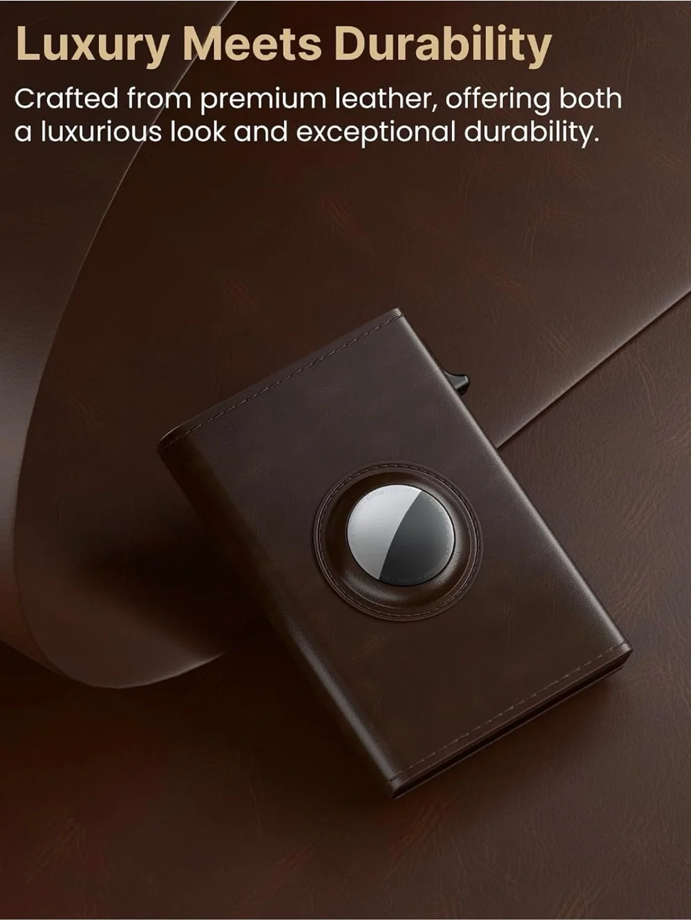 typecase Mens Wallet Card Holder for AirTag: Leather Smart Wallet for Men